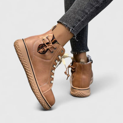 Alethea | Blue Leather Orthopedic Boots