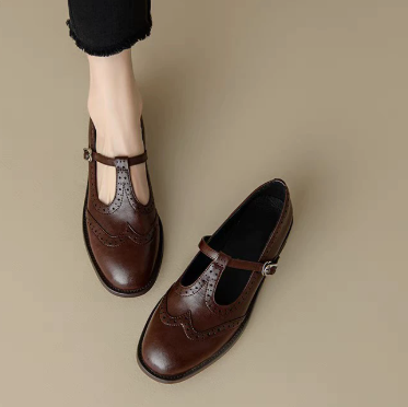 Calanthir | Brown Leather Orthopedic Mary Jane Shoes
