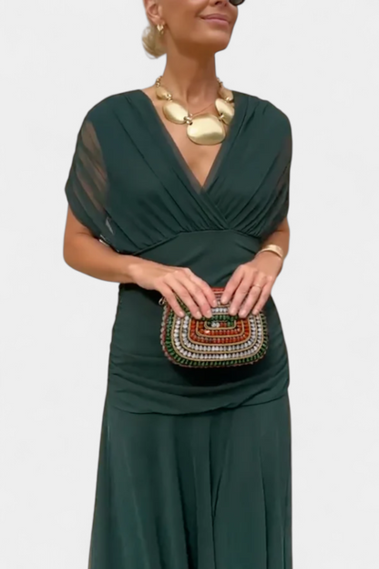 Calantha | Elegant Floral Silk Dress