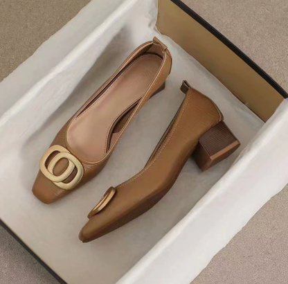 Calista | Tan Pointed-Toe Elegant Shoes