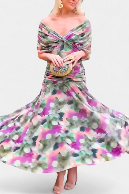 Calantha | Elegant Floral Silk Dress