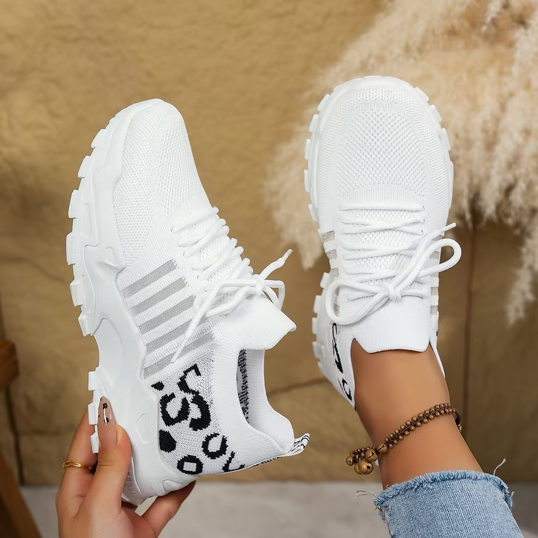 Calista | Beige Knit Orthopedic Sneakers