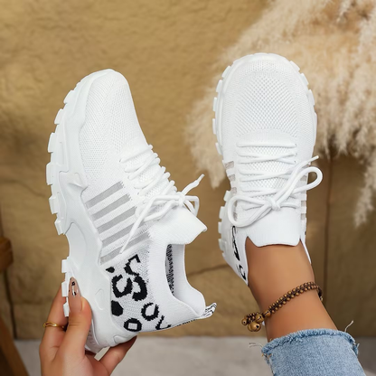 Calista | Beige Knit Orthopedic Sneakers