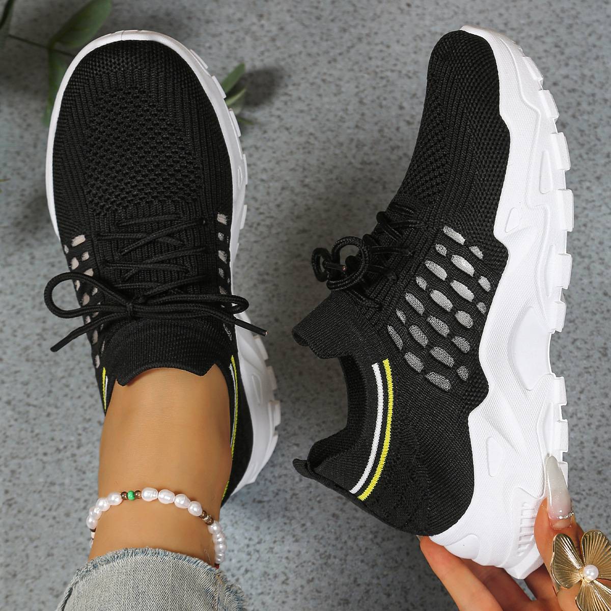Calista | Beige Knit Orthopedic Sneakers