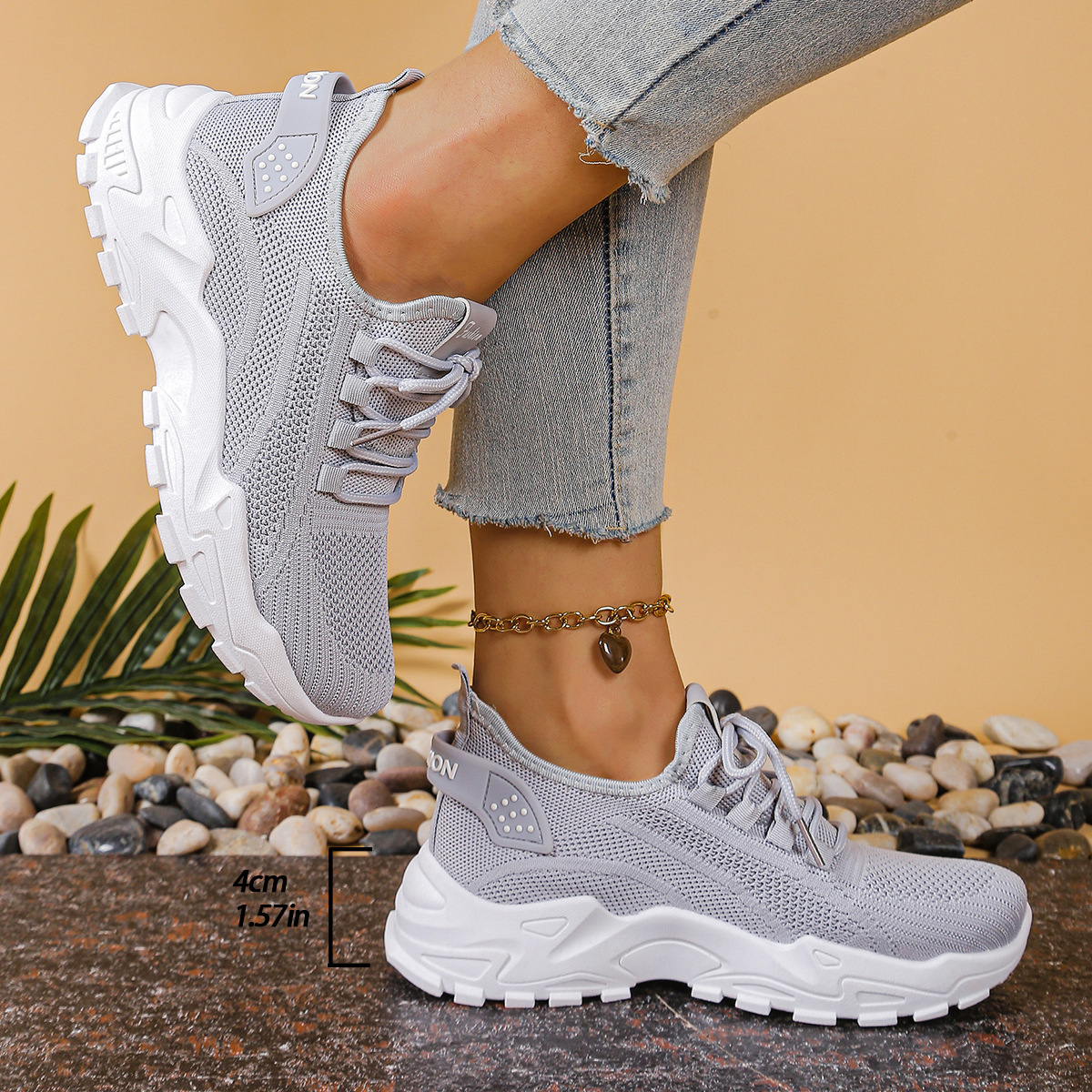 Calantha | Beige Orthopedic Sneakers