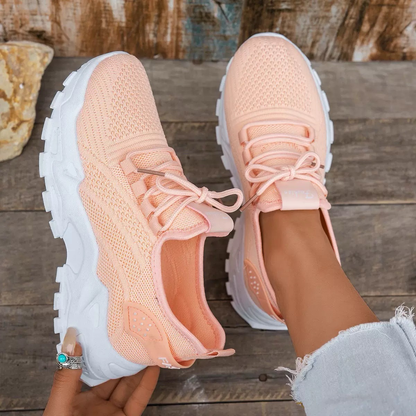 Calista | Beige Knit Orthopedic Sneakers