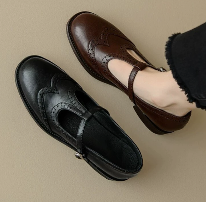 Calanthir | Brown Leather Orthopedic Mary Jane Shoes