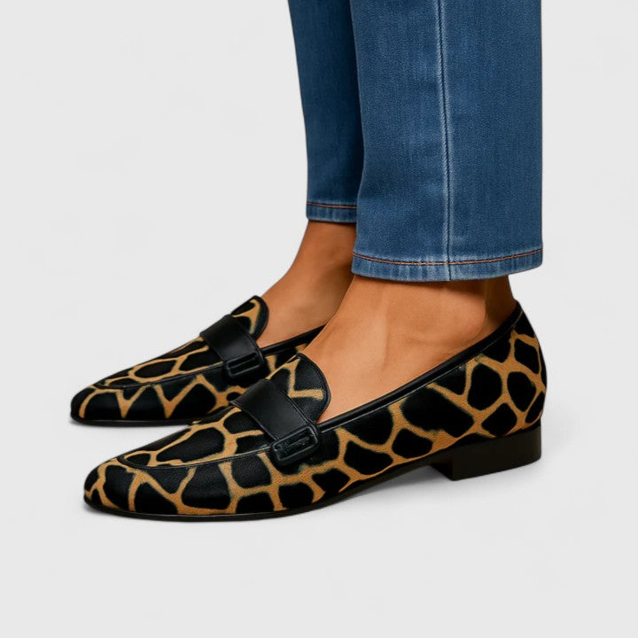 Calantha | Exquisite Giraffe Print Timeless Loafers