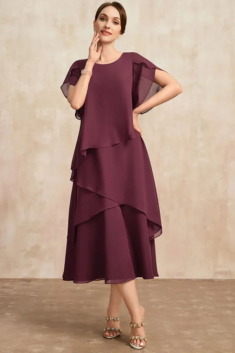Women’s Soft Classic Fuchsia Chiffon Dress