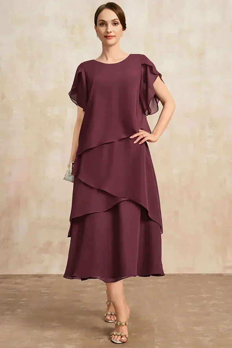 Women’s Soft Classic Fuchsia Chiffon Dress