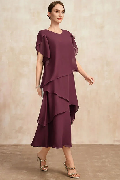 Women’s Soft Classic Fuchsia Chiffon Dress