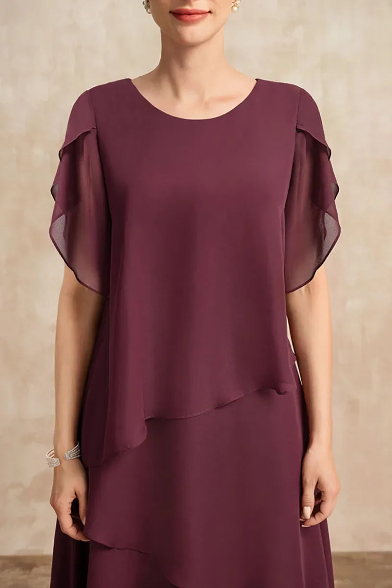 Women’s Soft Classic Fuchsia Chiffon Dress