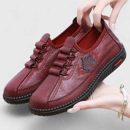 Calantha | Burgundy Leather Orthopedic Loafers