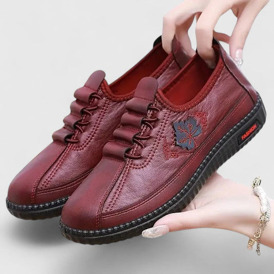Calantha | Burgundy Leather Orthopedic Loafers