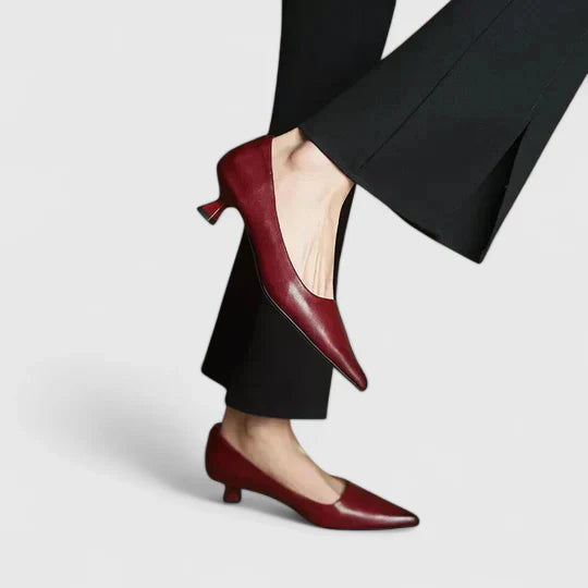 Calista | Burgundy Pointed Orthopedic Heels