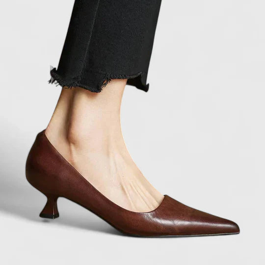 Calista | Burgundy Pointed Orthopedic Heels