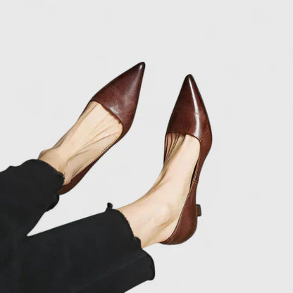 Calista | Burgundy Pointed Orthopedic Heels