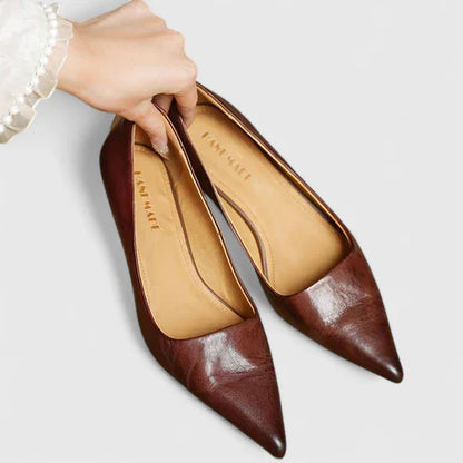 Calista | Burgundy Pointed Orthopedic Heels