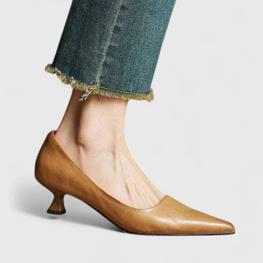 Calista | Burgundy Pointed Orthopedic Heels