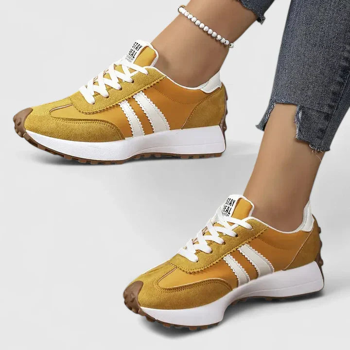 Kalindi | Black Orthopedic Sneakers with White Accents