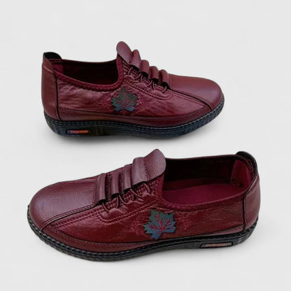 Calantha | Burgundy Leather Orthopedic Loafers