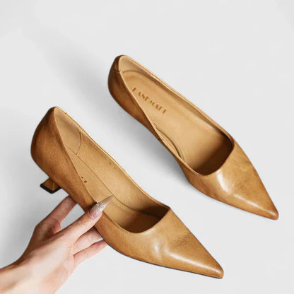 Calista | Burgundy Pointed Orthopedic Heels