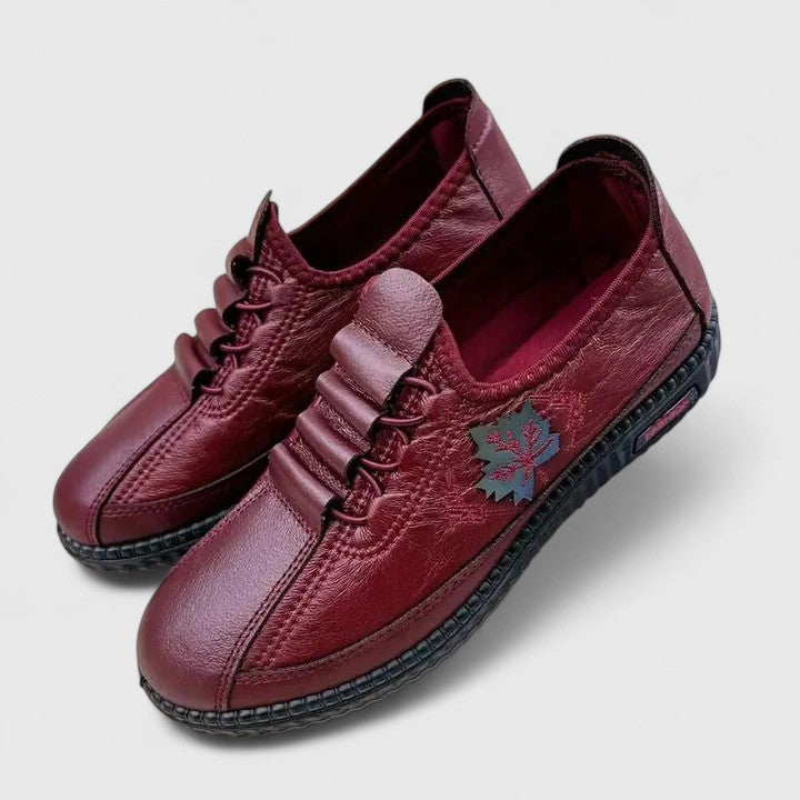 Calantha | Burgundy Leather Orthopedic Loafers