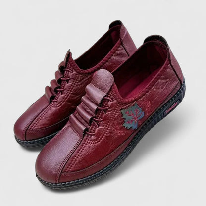 Calantha | Burgundy Leather Orthopedic Loafers