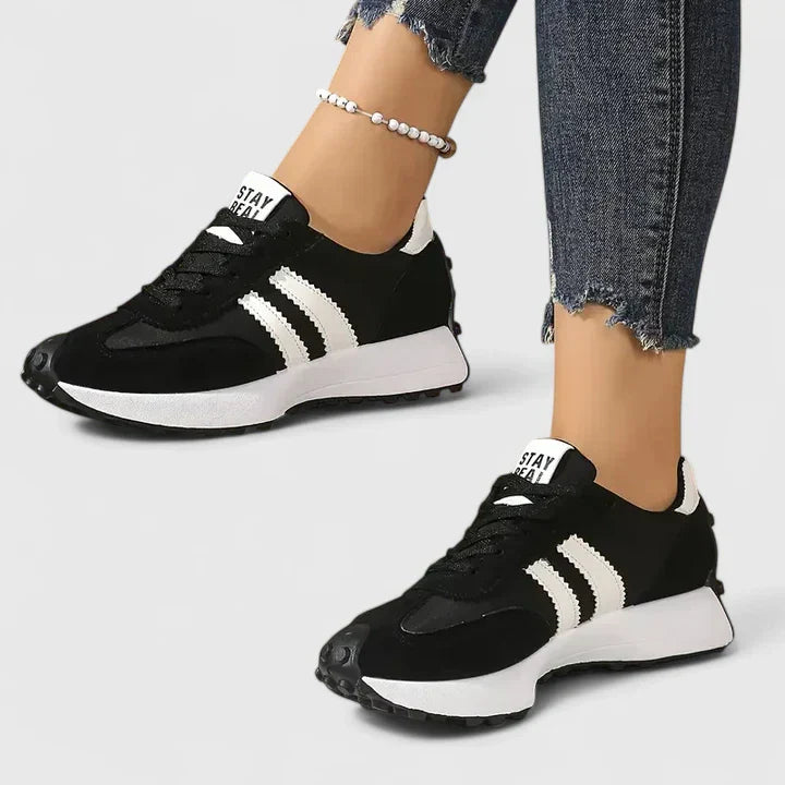 Kaidaira | Black Orthopedic Sneakers with White Accents