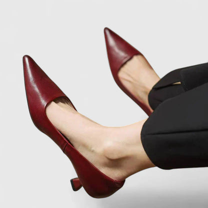 Calista | Burgundy Pointed Orthopedic Heels
