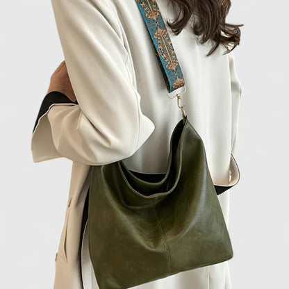 Adeline | Women’s Shoulder Bag With Unique Beige & Blue Style