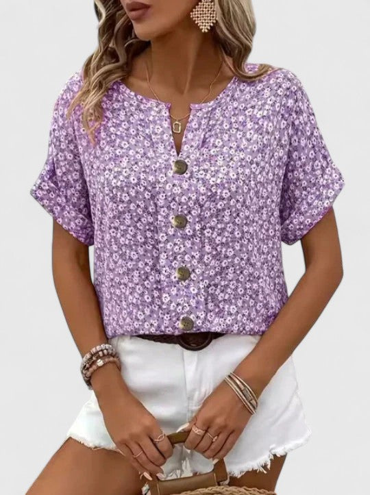 Astrid | Elegant Floral Pink Summer Top