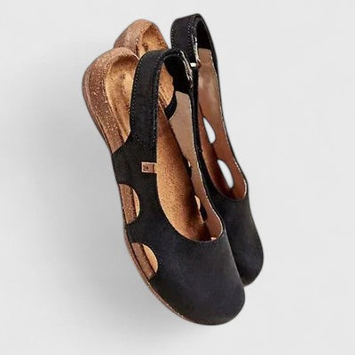 Calista | Elegant Black Suede Sophisticated Sandals