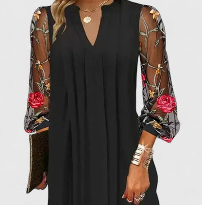 Adriana | Elegant Black Sophisticated Mini Dress
