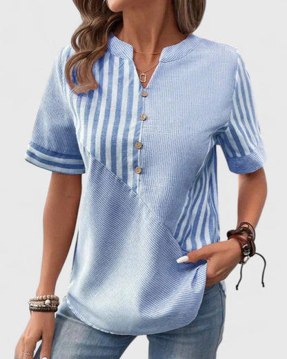 Alethea | Mint Stripe Sophisticated Blouse
