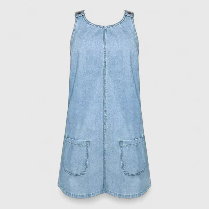 Calantha | Light Denim Elegant Midi Dress