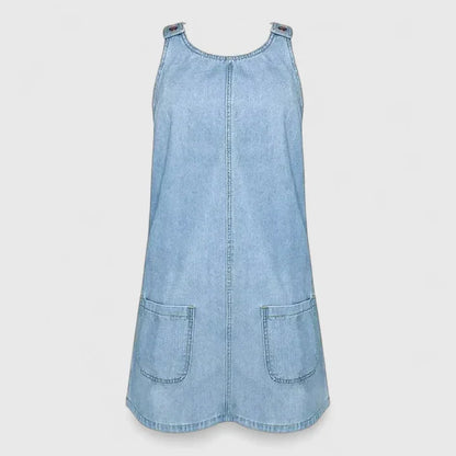 Calantha | Light Denim Elegant Midi Dress