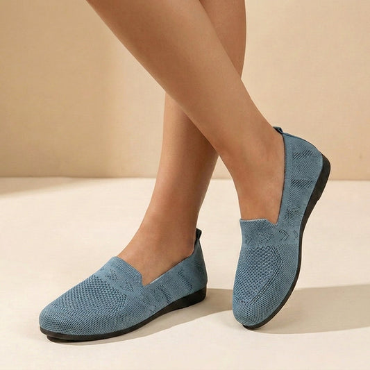 Astrid | Women’s Orthopedic Lightweight Slip-On Shoes - Soft Blue Knit