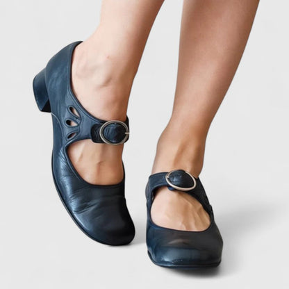 Calanthe | Black Leather Elegant Shoes