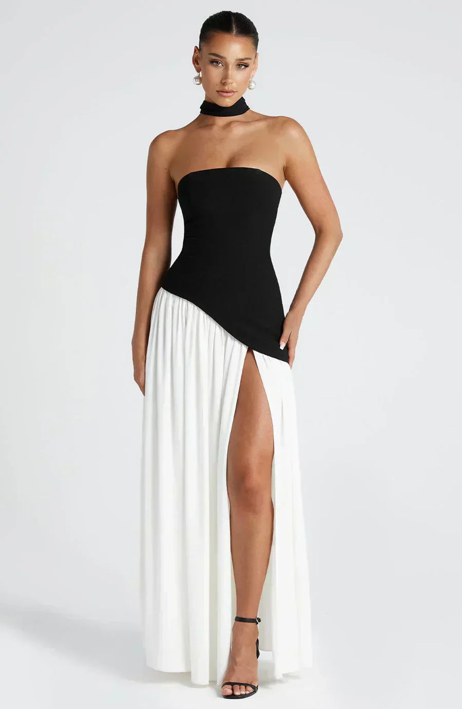 Aurora | Women Wedding Guest Asymmetric Maxi Dress in Soft Yellow
