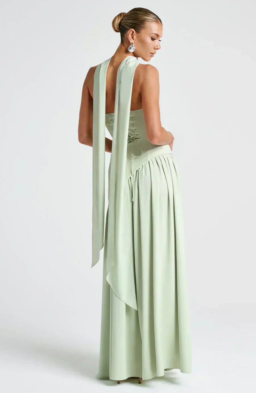 Aurora | Women Wedding Guest Asymmetric Maxi Dress in Soft Yellow