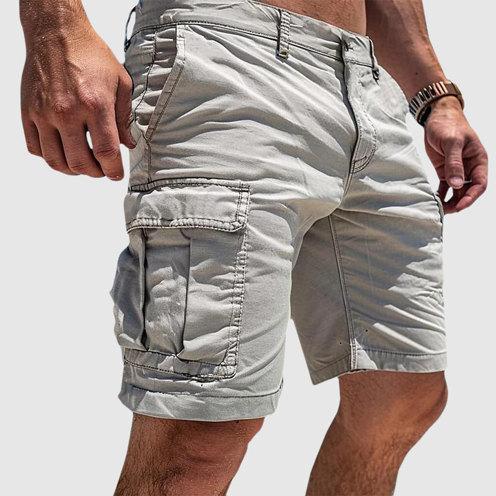 Beckett | Men's Light Grey Cargo Pocket Casual Knee Length Shorts