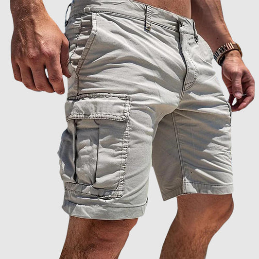 Beckett | Men's Light Grey Cargo Pocket Casual Knee Length Shorts