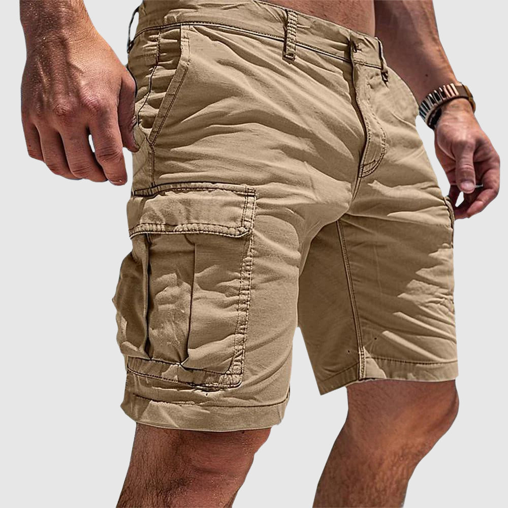 Beckett | Men's Light Grey Cargo Pocket Casual Knee Length Shorts