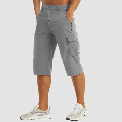 Sutton | Men's Cargo Pocket Casual Knee Length Shorts in Dark Navy