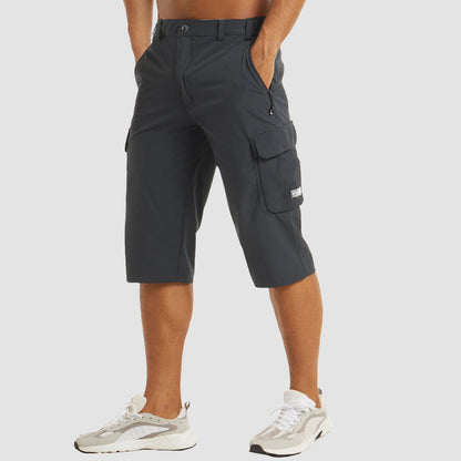 Sutton | Men's Cargo Pocket Casual Knee Length Shorts in Dark Navy
