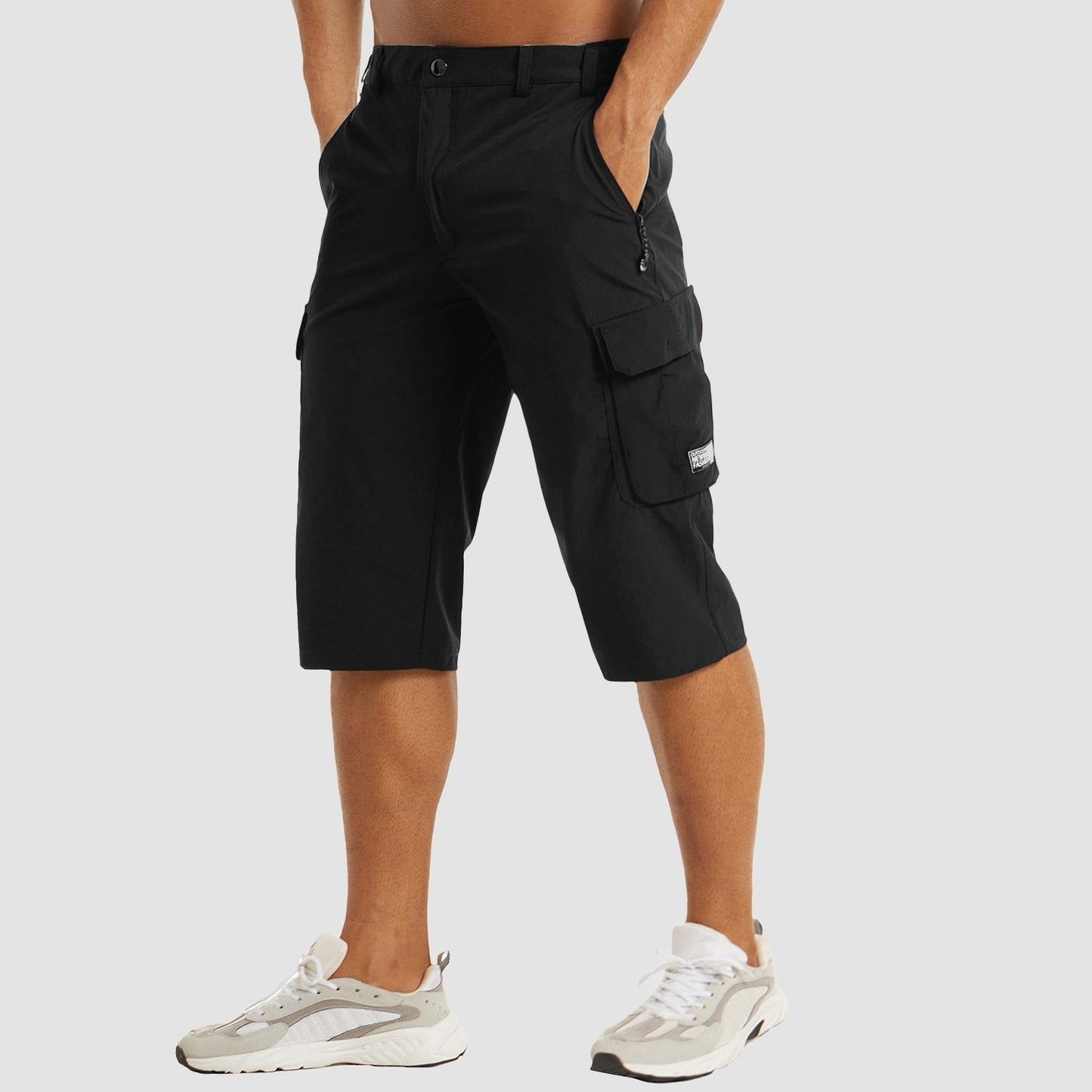 Sutton | Men's Cargo Pocket Casual Knee Length Shorts in Dark Navy