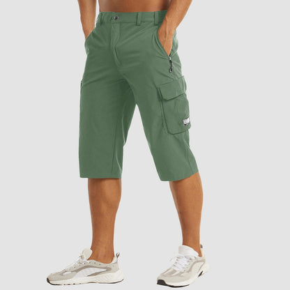 Sutton | Men's Cargo Pocket Casual Knee Length Shorts in Dark Navy