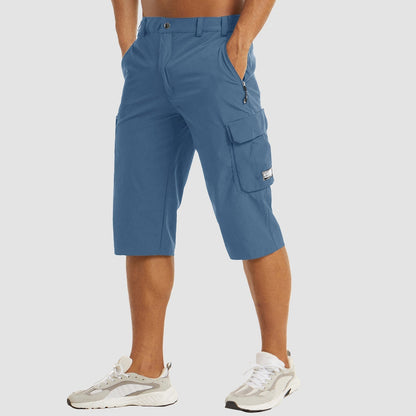 Sutton | Men's Cargo Pocket Casual Knee Length Shorts in Dark Navy