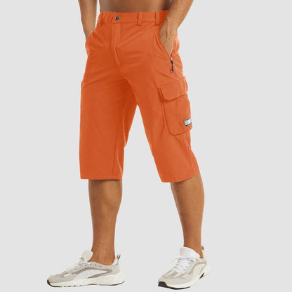 Sutton | Men's Cargo Pocket Casual Knee Length Shorts in Dark Navy